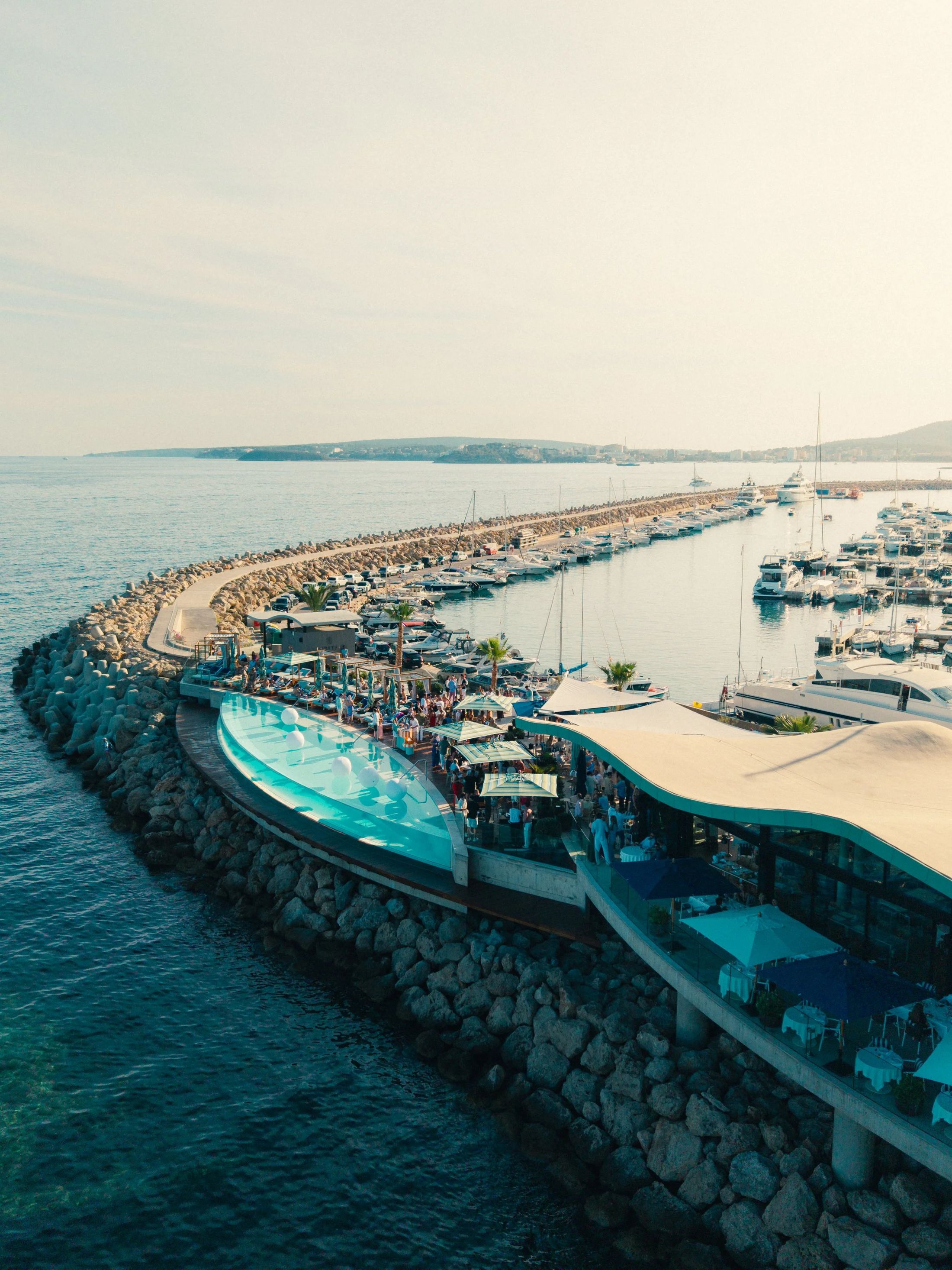 Aerial view of Puerto Portals marina on the Mediterranean